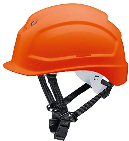 Casque de Protection uvex pheos S-KR | Casque de Sécurité avec Mentonnière | Casque de Travail Chantier avec Visière Courte et Encoches Latérales Euroslot pour Coquilles Anti-Bruit