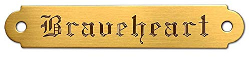 HALTER PLATE MEDIUM 3.5 x .625 x .032 Solid Brass Custom Engraved Horse or Pet Collar I.D. Tag …