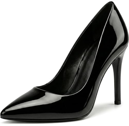 Women Stiletto High Heel Pointed Pumps Ladies Party Clubbing Work Court Shoes Size 3-12 (5 UK, Black Paten)
