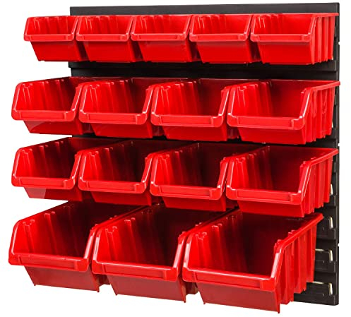 PAFEN Lagersystem 386 x 390 mm Stapelboxen Wandregal Box Sichtlagerkästen Schüttenregal Lagersystem 16 Boxen