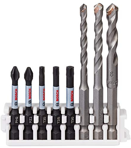 Bosch Professional Set De 8 Puntas De Atornillar Impact Control Y Brocas Para Azulejos (Pick And Click, Accesorio Para Taladro De Impacto, Taladro Atornillador Sin Cable)