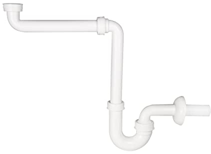 CR C1LU2 Salle de Bain Siphon Libre pour lavabo – Gain de Place – 1 Voie 1 1/4 – Sortie ø40, Blanc