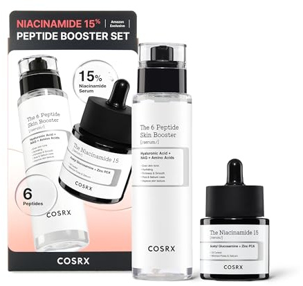 COSRX Ensemble booster de niacinamide 15 % peptide – Exclusivité Amazon – Ensemble de soins de la peau coréen, coffrets cadeaux, bas de Noël pour femme, sérum à la niacinamide, sérum pour le visage
