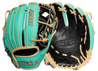 Wilson Primavera 2025 A2000® 1716SS - Guante de béisbol para el campo interior de 11.5 pulgadas, lanzamiento con mano derecha, color seafoam/claro/negro