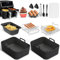 22PCS Ninja Heißluftfritteuse Zubehör,für Ninja AF300EU AF400EU 7.6L-9.5L und meisten Dual Zone Air Fryer Accessories, Ninja Airfryer Zubehör, Zubehör inkl. Silikonform, Grillrost usw