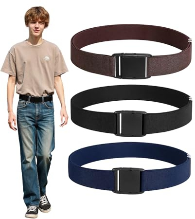 Thoquene 3 Stück Gürtel Kinder Jungen, Einstellbare Kindergürtel Jungen