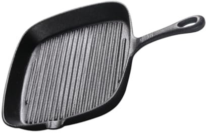 KICHOUSE Padella Per Bistecca in Ghisa Padella Quadrata Rivestimento Antiaderente 24 Cm Per Uso