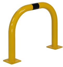 Barra de Protección Metálica de Acero Amarillo con Franjas Negras | Barreras de Seguridad Industrial para Almacenes, Parkings y Garajes | Alta Visibilidad, Fijación Estable y Diseño en U (600x820mm)