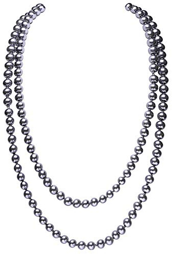 ArtiDeco Gatsby Collar de Perlas Largo Vintage Flapper Accesorios Perlas de Imitación Collar de Perlas 55”