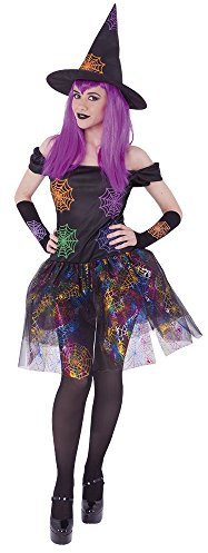 Rubies Disfraz Bruja Telaraña para Mujer, Vestido y Sombrero, Oficial Rubies para Halloween, Carnaval, Fiestas y Cosplay