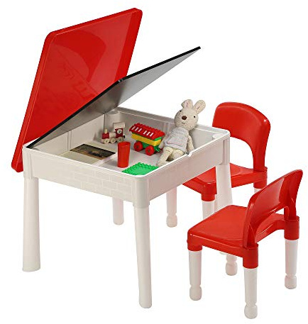 Liberty Children's 6-in-1 Play Multi-purpose Red and White Activity Table, Ideal Size