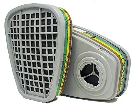 GOMOOY Filtri ABEK Ai Carboni Attivi Set Di Ricambio Universale | Respiratore Antipolvere Semimaschera Protezione Lavoro Prodotti Chimici Polveri Verniciatura Vapori Tossici |