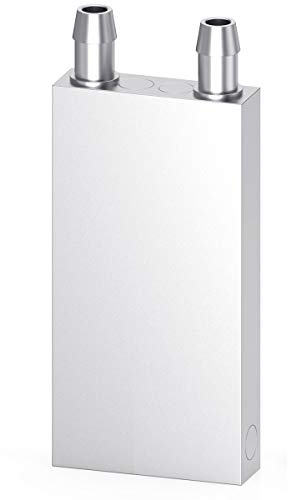 CLDIY Wasserkühlblock Aluminium für Flüssigwasserkühler Kühlkörper Systemgrafiken Kühler Kühlkörper Endothermer Kopf PC Computer CPU (40mm x 80mm x 12mm) 1St