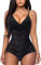 Gotoly Women Bodysuit Lace Shapewear Deep V Neck Jumpsuits Tummy Control Waist Trainer Sleeveless Camisole Body Shaper (Black, Large)