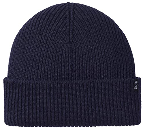 Enter the Complex® Watch Beanie, Berretto in 100% Lana Merino, Maglia a Costine, Unisex, Blu Marino, Taglia Unica