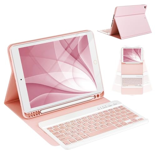 CC Store Case With Keyboard for iPad 9th 2021/8th Gen 2020/7th Gen 2019 with 10.2“ Bluetooth Wireless Detachable Keyboard Case for iPad Air 3 /iPad Pro 10.5 With Pencil Holder& Auto Sleep/Wake