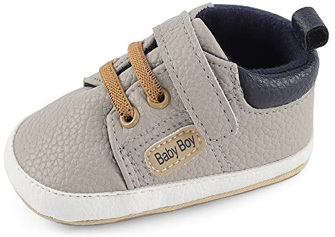 MASOCIO Zapatos Bebe Niño Primeros Pasos Bebé Zapatillas Bebe Niños Calzado Deportivas Antideslizante Talla 19 Gris 6-12 Meses