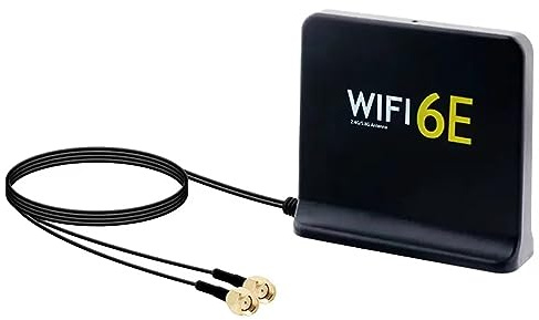 High Gain 12dBi WiFi 6E Antenna with Magnetic Base – Tri-Band 2.4GHz/5.8GHz/6GHz, 3FT RG174 Cable, RP-SMA Connector for Enhanced Signal on Desktop PCs and WiFi Routers