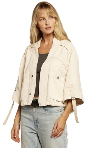 Current/Elliott Women's The Blissful Lightweight Jacket Relaxed Fit, Biscuit