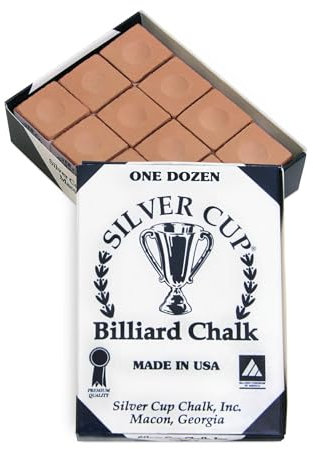 Billard Zubehör Billardkreide Billard Chalk Silver Cup, 12er Pack, in 6 verschiedenen Farbvarianten (Taupe)
