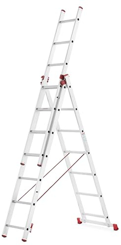 MYPRO Aluminium Triple Extension/Combination Ladder | Trad e& DIY | EN131 Professional Ladders, 3.95 m,heavy duty ladder (EXT3X7-H)