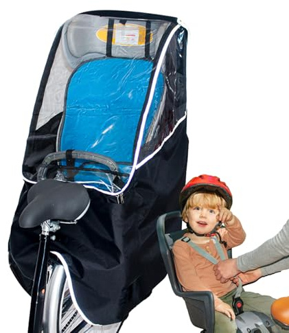 Generisch Toldo para asiento de bicicleta infantil, impermeable, resistente al viento, para el asiento trasero de la bicicleta, protector de lluvia portátil para desplazamientos, días lluviosos