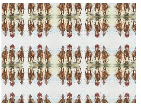 PHAYAH Horse Race Riding Pattern Flannel Blanket 40X30 For Bed, Sofa, Couch, Movie Night, Camping, And Travel Ultra Soft Warm Blanket