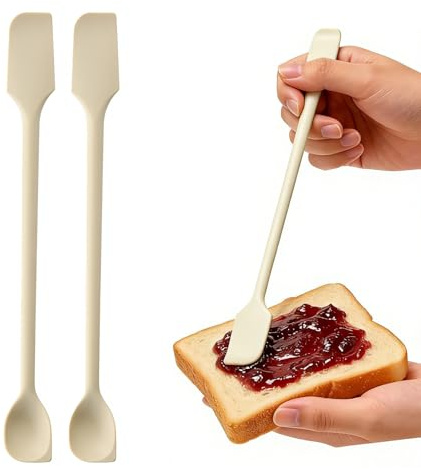 BLPRKOT 2 Pezzi Mini Spatole in Silicone Piccola Spatola Silicone Set Multicolore Spatole per il Trucco per Bellezza e Cucina Riutilizzabile