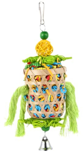 IMIKEYA pour Perroquet en Bois de Recherche de Nourriture pour Oiseaux à Suspendre, Forme Pendentif décorative, sûr pour Une Utilisation prolongée, pour Grande Couleur Aléatoire
