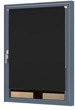 Julido Verdunklungsrollo ohne Bohren 65x150cm, Fenster Rollo Klemmfix Schwarz, Thermorollo mit Silberbeschichtung