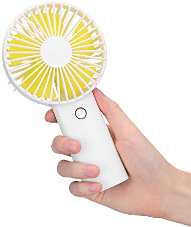 Mini Portable Handheld Fan with 4400 mAh Rechargeable Battery, 3 Speeds Personal Handle Fans Indoor and Outdoor USB Electric Fan for Office Home Sport Camping and Travel, Ultra Quiet (Pure White)
