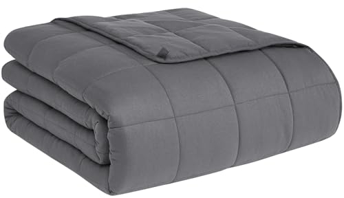 CuteKing Weighted Blanket for Adults (15lbs, 48x72, Full, Grey) Heavy Blanket for 140-150lbs, Weighted Blanket for Cooling & Heating with Premium Glass Beads, Soft Thick Blanket for Adult All-S