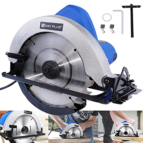 Professional Handkreissäge Elektrische Kreissäge Mini Tauchkreissäge mit 185mm Sägeblätter, 1500W 5500RPM, Kupfermotor, Max. Schnitttiefe 55mm, Gehrungsschnitte bis 45°, für Holz Weichmetall