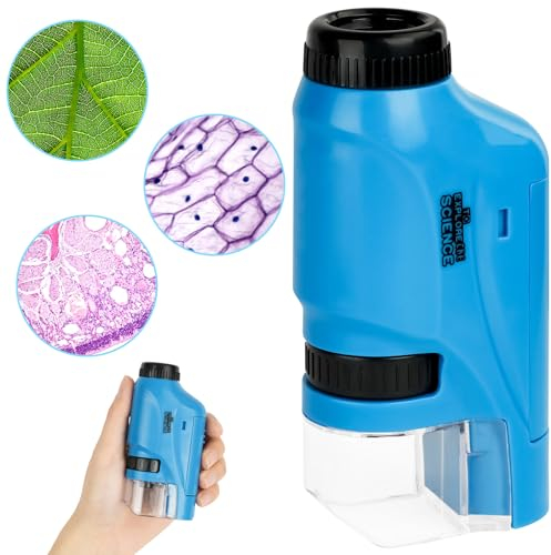 OSDUE Microscopio Tascabile, 60x-120x Mini Zoom Microscopio Portatile, con illuminato a LED