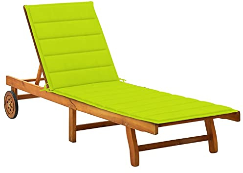 GuyAna Sonnenliege mit Auflage Akazie Massivholz Relaxliege Saunaliegen Kippliegen