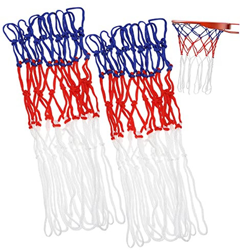 Happyyami Basketballnetz Ersatzset 2 Stück Nylon 50cm Langlebig Wetterfest Outdoor Indoor Basketballkorb Trainingsnetz