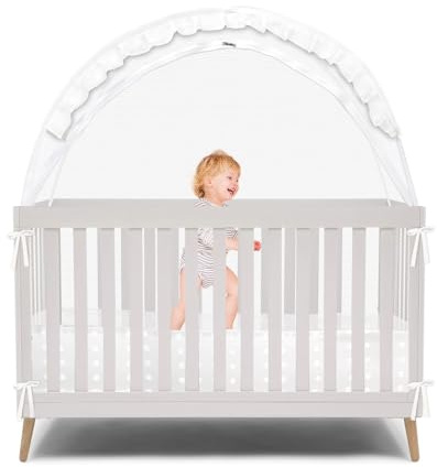 Wonder Space Elegante Toldo de Red para Cuna de Bebé - Diseño Minimalista - Malla Duradera y Transpirable para Evitar Que el Bebé se Salga - Protección contra Mosquitos Insectos (Encaje)