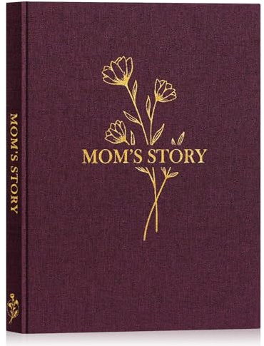 Lanpn Mammaliv Historik Bokjournal med 270+ Frågor, Lintrad Inbunden Moder Historik Vägledd Journal, Mammaminnes Bok att Fyllas i, Morsdagsfödelsedag Julpresent till Mamma, Lila