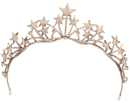 SAFIGLE Tiara para Novia de Aleación en Forma de Estrella Tocado de Gemas de Imitación para Mujer Adornos la Cabeza Estilo Fiesta de Cumpleaños