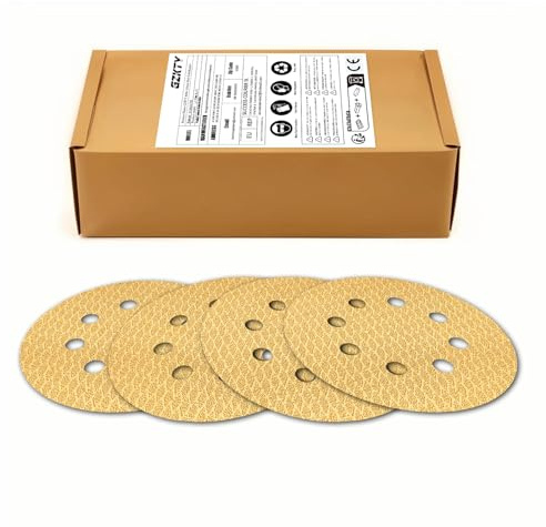 GZKTY 240 Pezzi Dischi Abrasivi 125mm, Carta Vetrata 8 Fori, per Metallo Legno & Levigatrice Orbitale, Grana 40/60/80/120/150/180/220/240