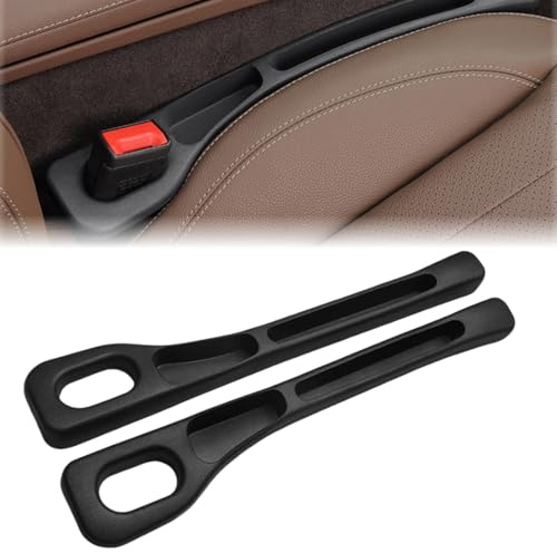 MUNZE Accesorios Coche Interior, 1 Par Relleno Para Asiento De Coche, Práctico Organizador Universal Para La Mayoría De Modelos (Negro)