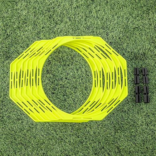 FORZA Agility Training Octa Rings [Pack of 6] | Football Training Equipment | Multi-Sport Agility Ring Set | Speed Training Equipment | Sports Equipment (Fluro Yellow)