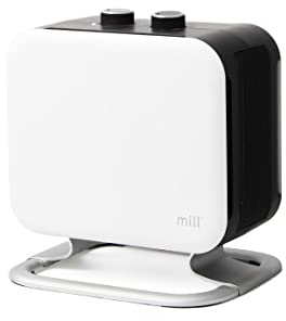 Mill termoventilatore compatto Norvegese PTC CUS1800MECWA, 1800W, riscalda ambienti fino a 37 m², con termostato meccanico integrato e 2 livelli di potenza - Bianco (Bianco, 5-30 m²- Alu-Foot)