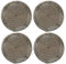 Terraacraft Indische handgefertigte Untersetzer für Abendessen und Kaffee, Tischzubehör, 10,2 cm, rotgoldene Perlen-Untersetzer für Heimdekoration, Erntedankfest, Geschenk-Set mit 4 Stück