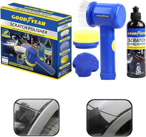 Goodyear Rechargeable Car Paint Scratch Remover with Magic Polisher Solution Bottle | Removes Blemishes Swirls | Special Formula