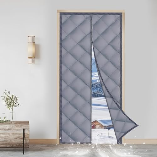 Rideau de porte magnétique à isolation thermique Oxford pour l'hiver, coupe-vent pour garder au chaud et insonorisant, 90 x 200 cm