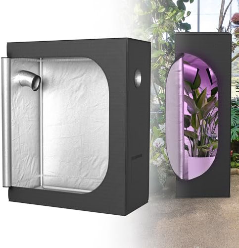 Froadp Tienda de cultivo de 120 x 60 x 150 cm con tejido Oxford 600D y marco de acero, armario de cultivo resistente a la luz con lámina interior reflectante, invernadero para cultivo de plantas