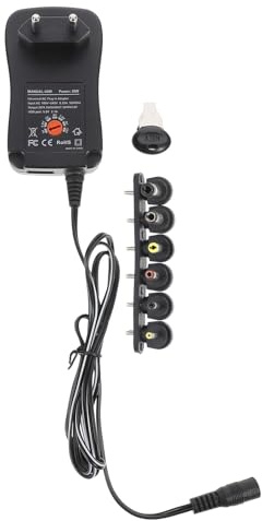 Hemobllo Adattatore di Alimentazione Regolabile con Protezione Sovraccarico e Cortocircuito Caricatore USB per Computer e Elettronica Domestica Compatibile con Prese AC