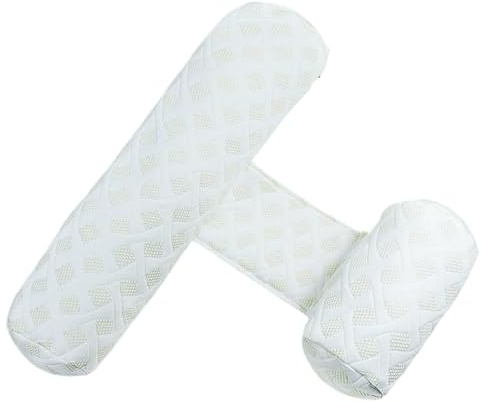 Ameble Cuneo per lettino laterale antirotolamento regolabile, posizionatore per il sonno del neonato traspirante con copertura rimovibile per un supporto confortevole, bianco, neonato