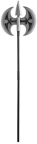 Hache à double lame en plastique pour adulte - Accessoire de déguisement de chevalier médiéval